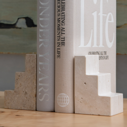 Bokstöd Travertine/Kalksten